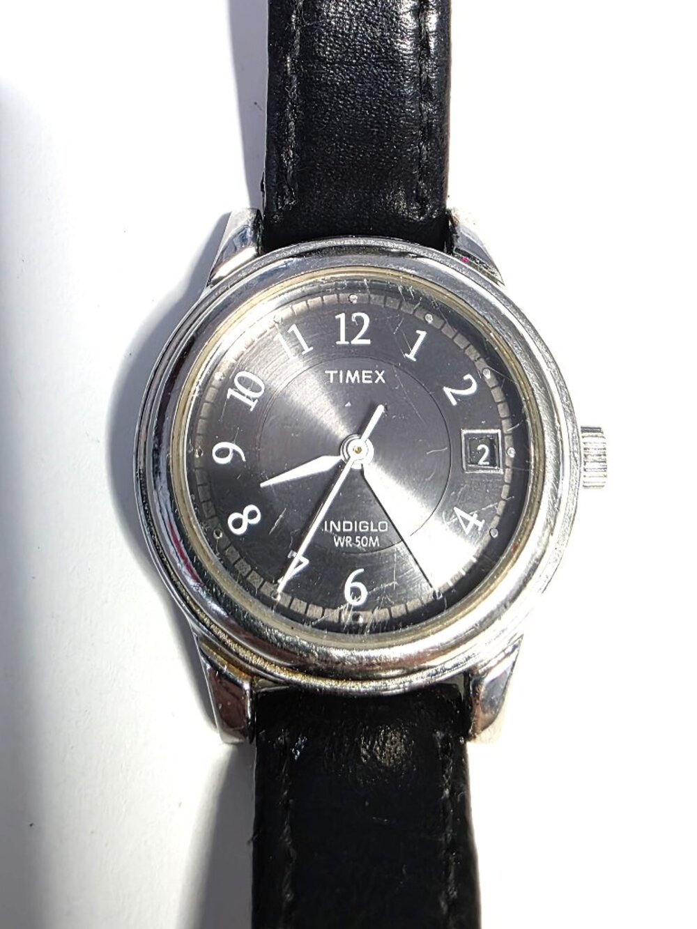 Timex women's watch black leather band